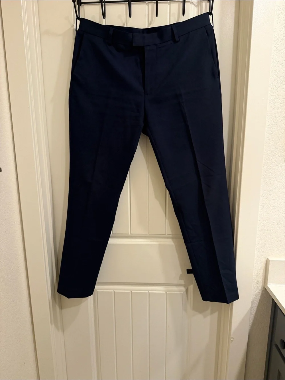 Van Heusen Navy Blue Men's Dress Pants - Slim Tapered Trousers